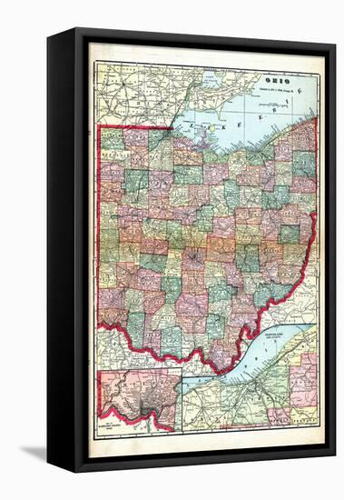 1905, Ohio State Map, Ohio, United States-null-Framed Premier Image Canvas