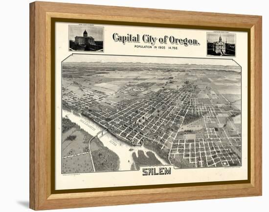 1905, Salem Bird's Eye View, Oregon, United States-null-Framed Premier Image Canvas