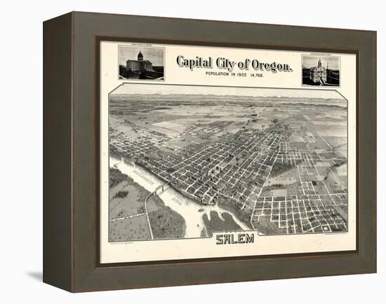 1905, Salem Bird's Eye View, Oregon, United States-null-Framed Premier Image Canvas