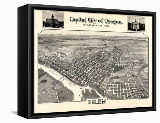 1905, Salem Bird's Eye View, Oregon, United States-null-Framed Premier Image Canvas