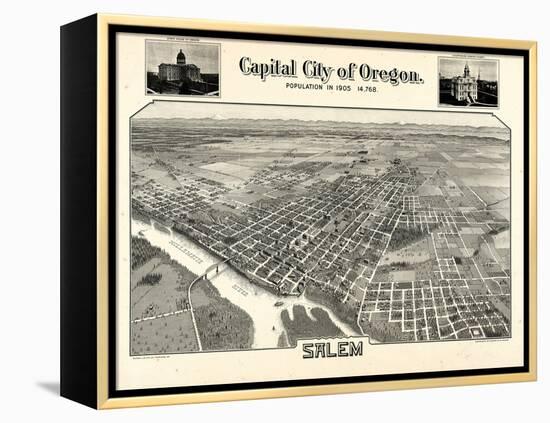 1905, Salem Bird's Eye View, Oregon, United States-null-Framed Premier Image Canvas