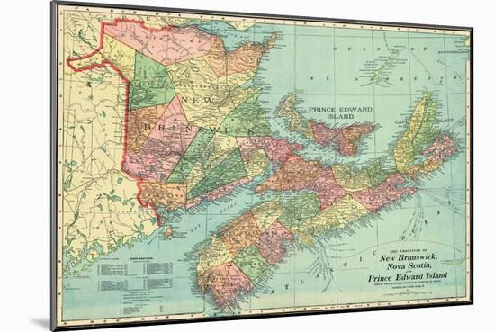 1906, Canada, New Brunswick, Nova Scotia, Prince Edward Island, North America, New Brunswick-null-Mounted Giclee Print