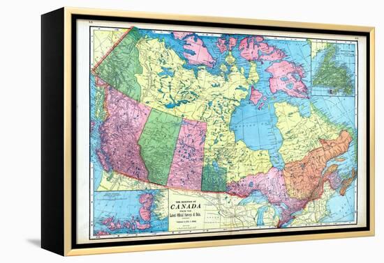 1906, Canada, North America, Dominion of Canada, Artic Regions, Franklin District, Newfoundland-null-Framed Premier Image Canvas