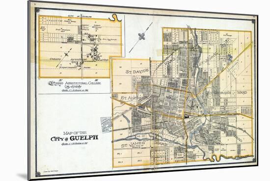 1906, Guelph City, Ontario Agricultural College and Vicinity, Canada-null-Mounted Giclee Print