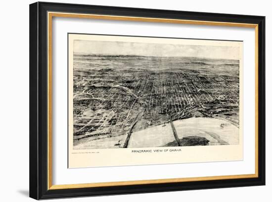 1906, Omaha 1906 Bird's Eye View, Nebraska, United States-null-Framed Giclee Print