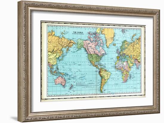 1906, World Map-null-Framed Giclee Print