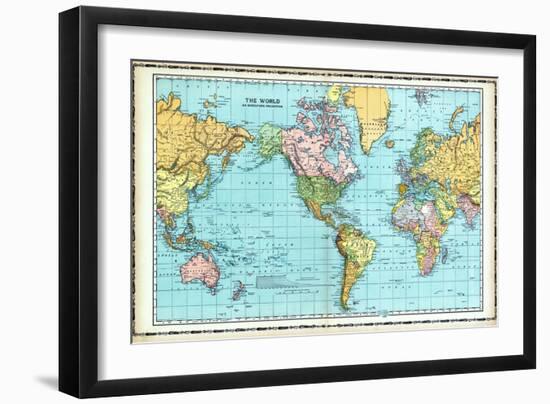 1906, World Map-null-Framed Giclee Print