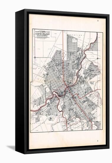 1907, Flint - Ward and Street Map, Michigan, United States-null-Framed Premier Image Canvas