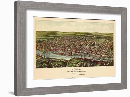 1907, Philadelphia Manayunk - Bird`s Eye View, Pennsylvania, United States-null-Framed Giclee Print