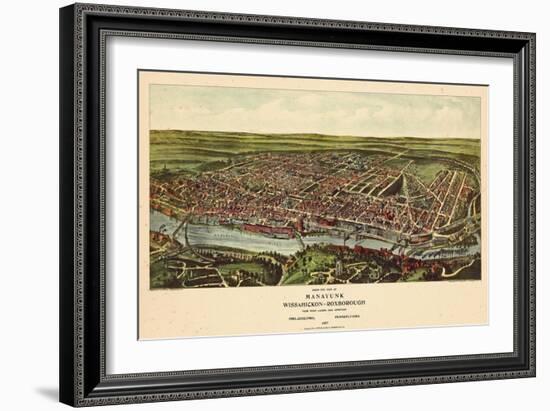 1907, Philadelphia Manayunk - Bird`s Eye View, Pennsylvania, United States-null-Framed Giclee Print