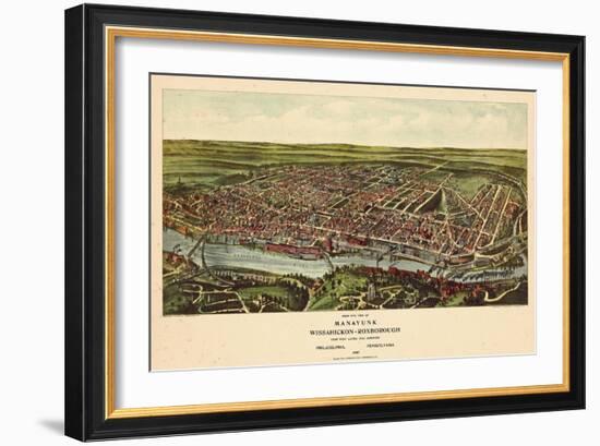 1907, Philadelphia Manayunk - Bird`s Eye View, Pennsylvania, United States-null-Framed Giclee Print