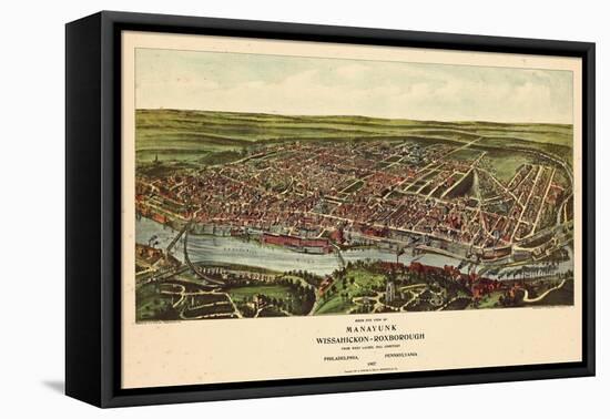 1907, Philadelphia Manayunk - Bird`s Eye View, Pennsylvania, United States-null-Framed Premier Image Canvas