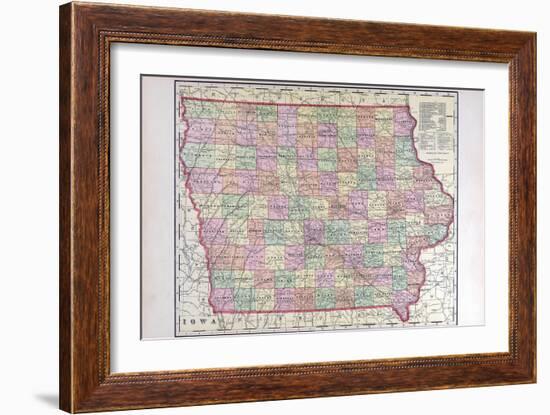 1908, Iowa State Map, Iowa, United States-null-Framed Giclee Print