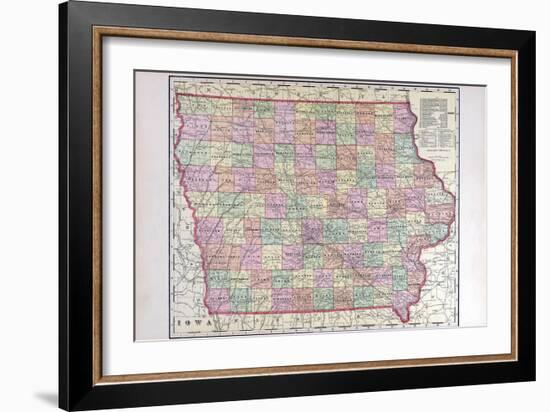 1908, Iowa State Map, Iowa, United States-null-Framed Giclee Print