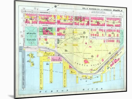 1909, Hoboken, Hudson Square, New Jersey, United States-null-Mounted Giclee Print