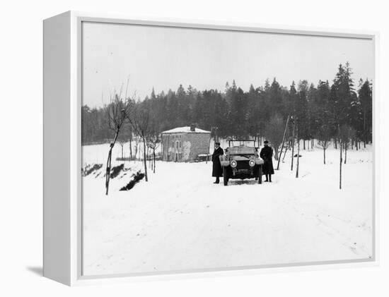 1909 Rolls-Royce Silver Ghost in Snow, France, C1909-null-Framed Premier Image Canvas