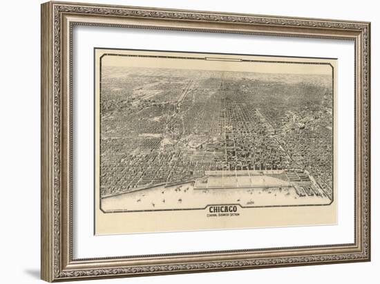 1910 Chicago Map-N^ Harbick-Framed Art Print