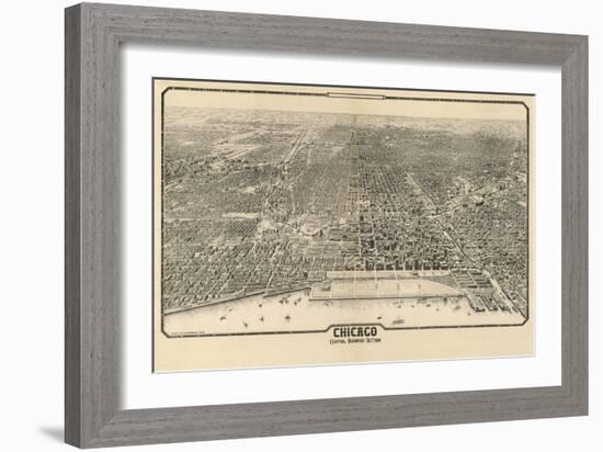 1910 Chicago Map-N^ Harbick-Framed Art Print