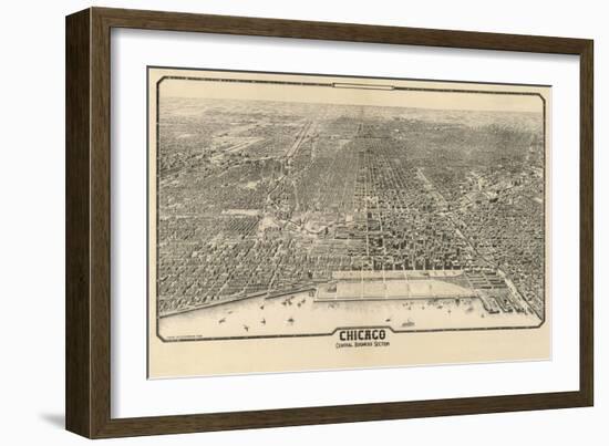 1910 Chicago Map-N^ Harbick-Framed Art Print