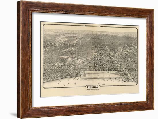 1910 Chicago Map-N^ Harbick-Framed Art Print