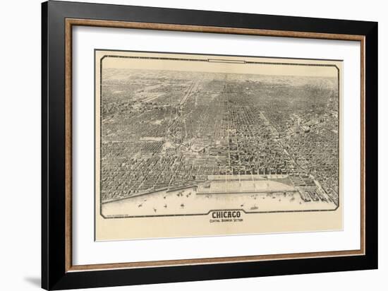 1910 Chicago Map-N^ Harbick-Framed Art Print