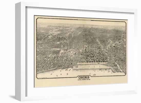 1910 Chicago Map-N^ Harbick-Framed Art Print