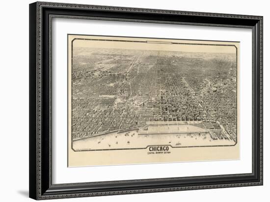 1910 Chicago Map-N^ Harbick-Framed Art Print