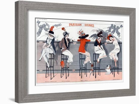 1910s France La Vie Parisienne Magazine Plate-null-Framed Giclee Print