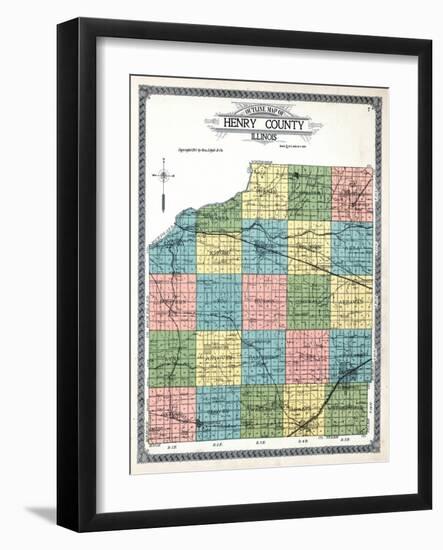 1911, Henry County Outline Map, Illinois, United States-null-Framed Giclee Print