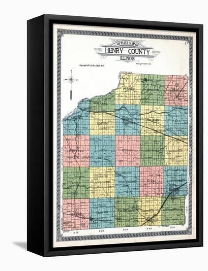 1911, Henry County Outline Map, Illinois, United States-null-Framed Premier Image Canvas