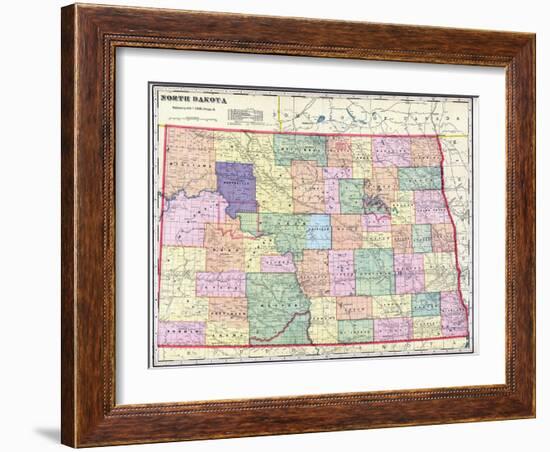 1911, North Dakota State Map, North Dakota, United States-null-Framed Giclee Print