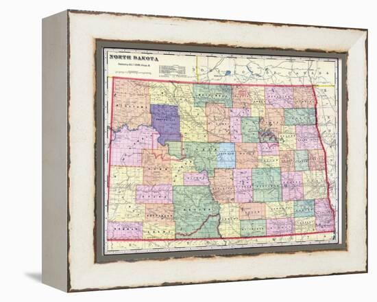 1911, North Dakota State Map, North Dakota, United States-null-Framed Premier Image Canvas