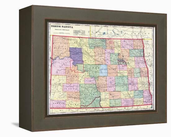 1911, North Dakota State Map, North Dakota, United States-null-Framed Premier Image Canvas