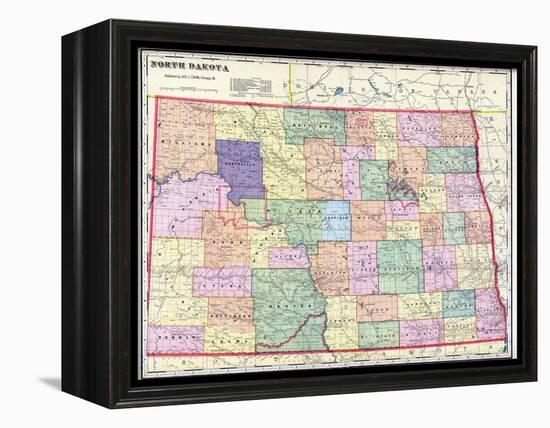 1911, North Dakota State Map, North Dakota, United States-null-Framed Premier Image Canvas