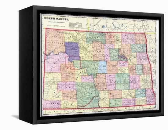 1911, North Dakota State Map, North Dakota, United States-null-Framed Premier Image Canvas