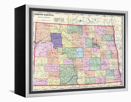 1911, North Dakota State Map, North Dakota, United States-null-Framed Premier Image Canvas