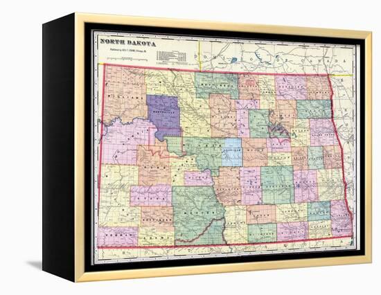 1911, North Dakota State Map, North Dakota, United States-null-Framed Premier Image Canvas