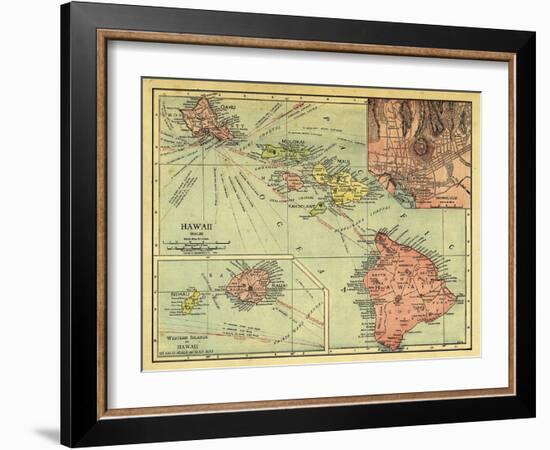 1912, Hawaii State Map, Hawaii, United States-null-Framed Giclee Print