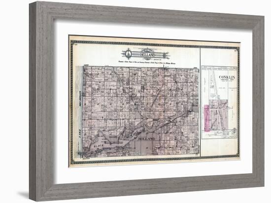 1912, Holland Township, Conklin, Waverly, Zeeland, Waukazoo, New Groningen, Black Lake, Michigan, U-null-Framed Giclee Print