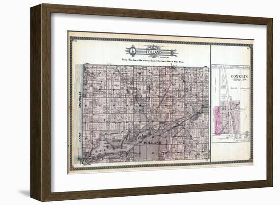 1912, Holland Township, Conklin, Waverly, Zeeland, Waukazoo, New Groningen, Black Lake, Michigan, U-null-Framed Giclee Print