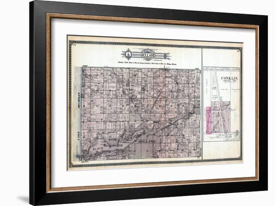 1912, Holland Township, Conklin, Waverly, Zeeland, Waukazoo, New Groningen, Black Lake, Michigan, U-null-Framed Giclee Print