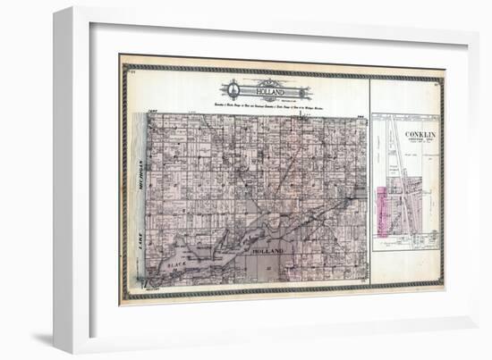 1912, Holland Township, Conklin, Waverly, Zeeland, Waukazoo, New Groningen, Black Lake, Michigan, U-null-Framed Giclee Print