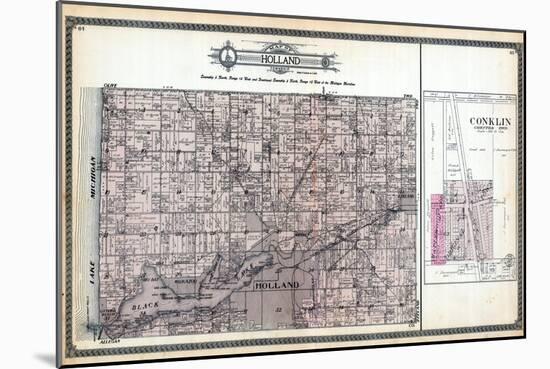 1912, Holland Township, Conklin, Waverly, Zeeland, Waukazoo, New Groningen, Black Lake, Michigan, U-null-Mounted Giclee Print