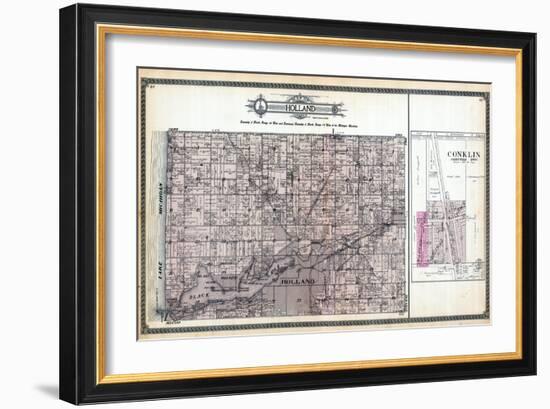 1912, Holland Township, Conklin, Waverly, Zeeland, Waukazoo, New Groningen, Black Lake, Michigan, U-null-Framed Giclee Print