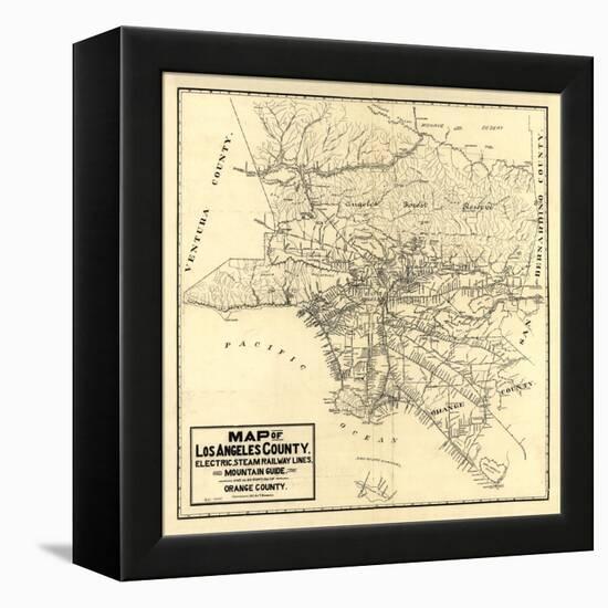 1912 LA Railway Map-N. Harbick-Framed Stretched Canvas