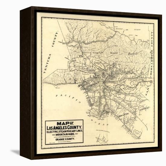 1912 LA Railway Map-N. Harbick-Framed Stretched Canvas