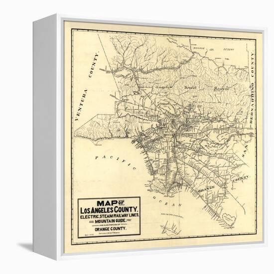 1912 LA Railway Map-N. Harbick-Framed Stretched Canvas