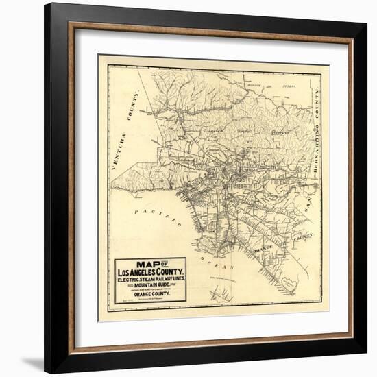 1912 LA Railway Map-N. Harbick-Framed Art Print