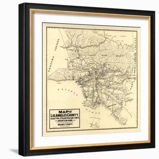 1912 LA Railway Map-N. Harbick-Framed Art Print