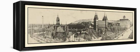 1912, Mormon Temple Grounds Salt Lake City Panorama Photo, Utah, United States-null-Framed Premier Image Canvas